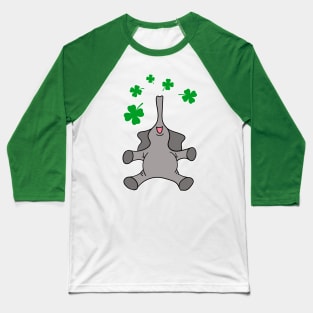 St. Patrick's Day Shamrock Elephant Baseball T-Shirt